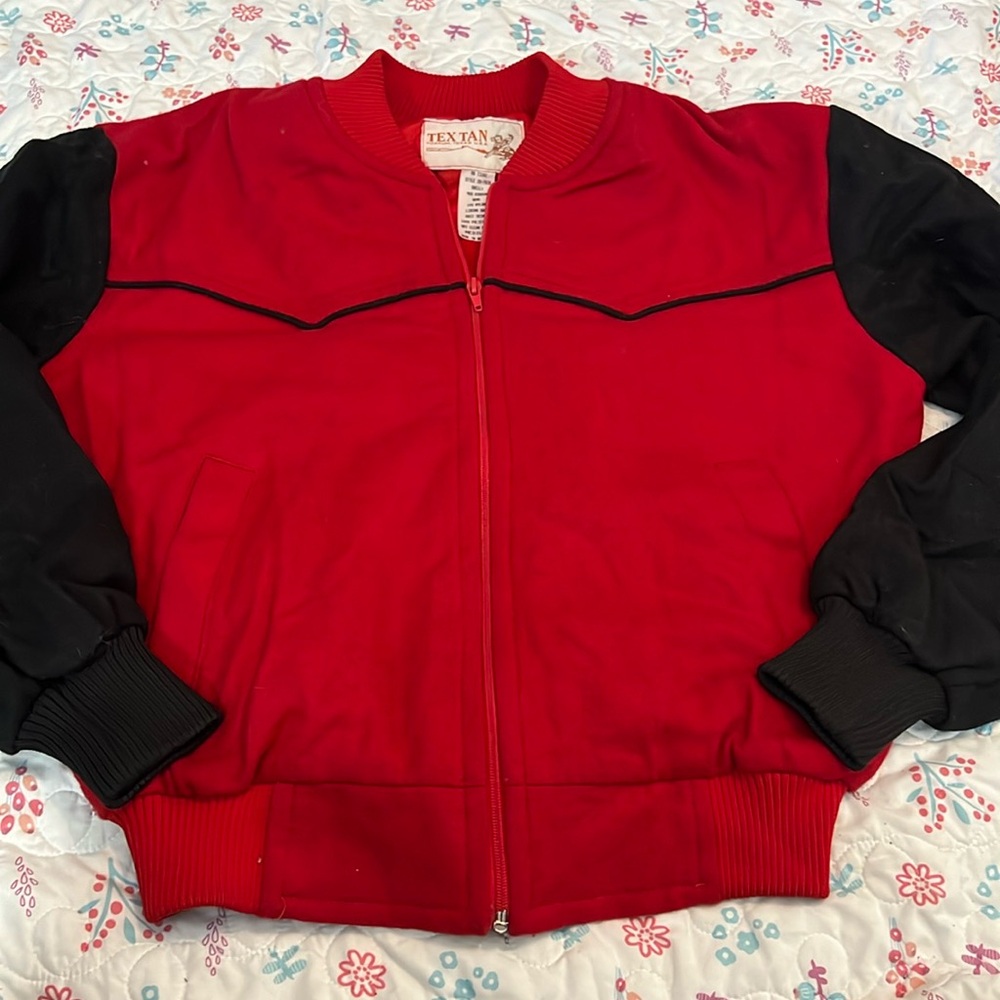 Vintage Tex Tan Wool Bomber Jacket Coat Medium Western Yoakum Texas Cowboy